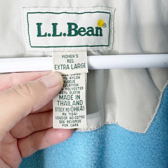 LL Bean VTG Nylon Thinsulate Ultra Polartec Insulation Full Zip Jacket XL Womens - Picture 7 of 12